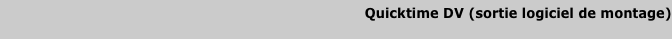 Quicktime DV (sortie logiciel de montage)
